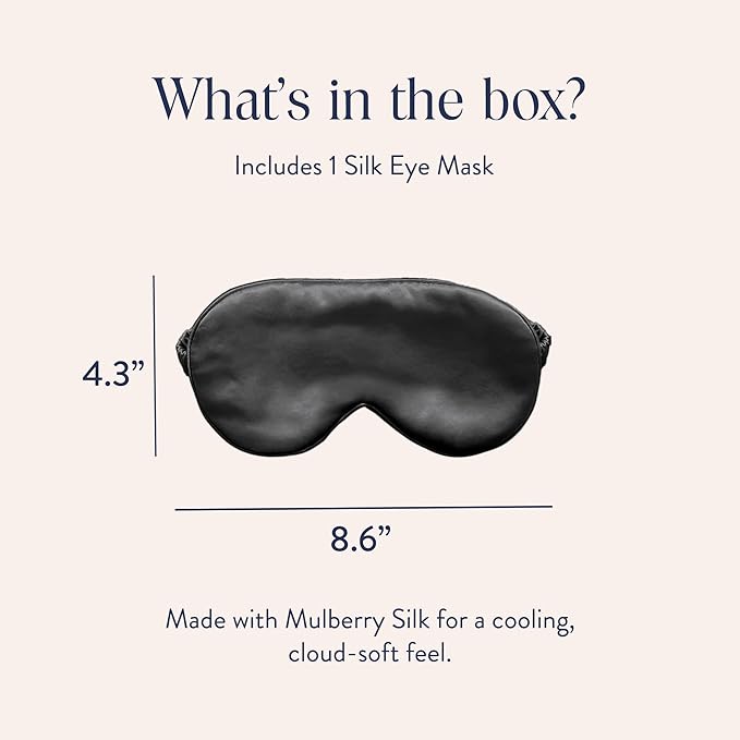 Brooklinen Silk Eye Mask for Sleeping – Carbon Grey, 100% Mulberry Silk Sleep Mask with Soft Elastic Strap, Machine Washable, Breathable & Cool-to-The-Touch – Ideal for Sleeping & Traveling - Bloomnest