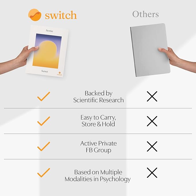 Switch Research Sunrise/Sunset Journal: Science-Backed Daily Gratitude Journal for Women & Gratitude Journal for Men - Powerful Daily Journal Prompts for Mindfulness, Presence, & Habit Transformation - Bloomnest