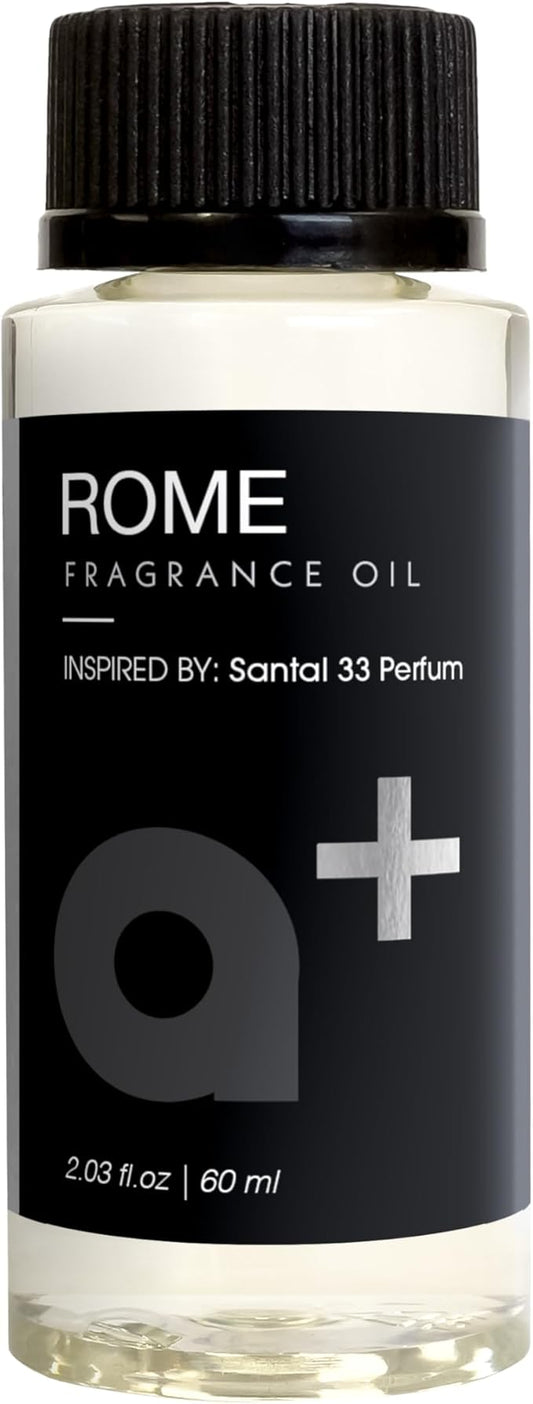 Aromar+ Fragrance Oil – Rome-Inspired by Santal – Luxury Hotel Scent Experience with Leather, Cedar & Sandalwood – for Waterless Diffusers – Long-Lasting Home Aroma – 2oz/60mL - Bloomnest