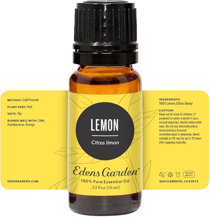 Edens Garden Lemon Essential Oil- 100% Pure Premium Grade, Undiluted, Natural, Therapeutic, Aromatherapy, The Best for Diffuser, Laundry, Humidifiers, Kid Safe 10 ml (.33 fl oz) EdensGarden