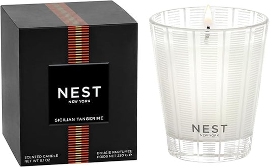 NEST New York Scented Classic Candle, Sicilian Tangerine - 8.1 oz - Up to 60-Hour Burn Time - Reusable Glass Vessel - Bloomnest