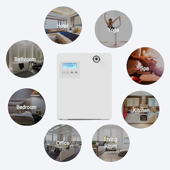 Smart Scent Air Machine for Home, Bluetooth & WiFi Hotel Scent Diffuser with Cold Air Tech, 300ML Waterless Essential Oil HVAC Scent Diffuser for Large Room, Office(White) - Bloomnest