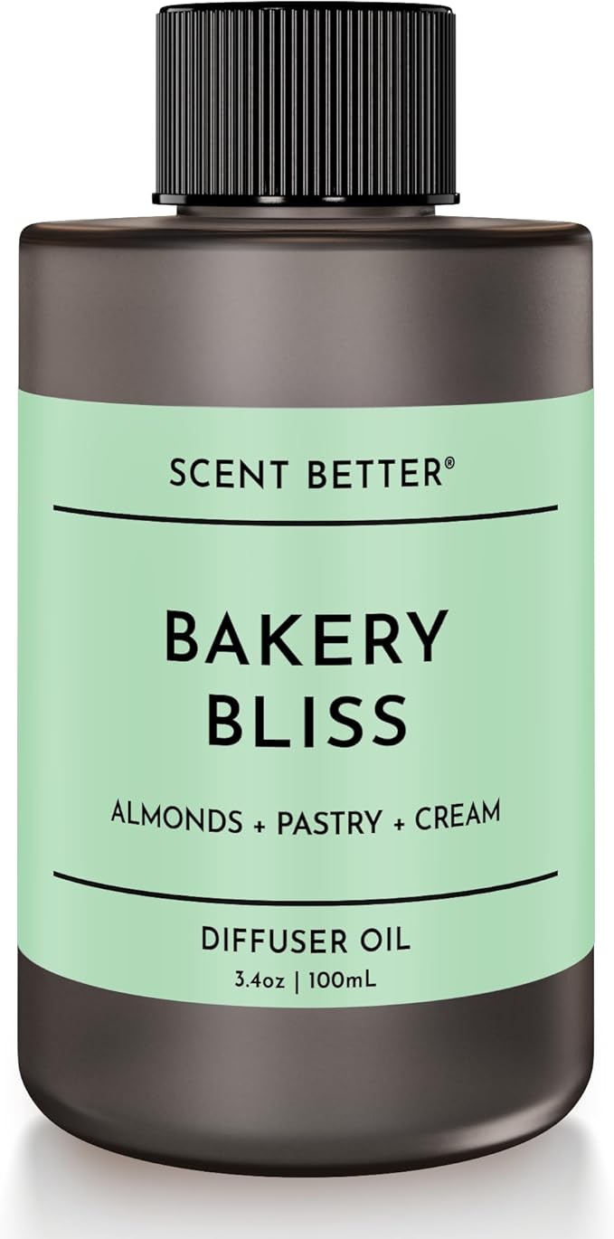 Scent Better Bakery Bliss Aroma Essential Oil Blend: an Aromatherapy Blend of Almond, Cherries, and a hint of Pistachio with for Ultrasonic Diffusers & Nebulizers (3.3 Fl Oz, 100 mL) - Bloomnest