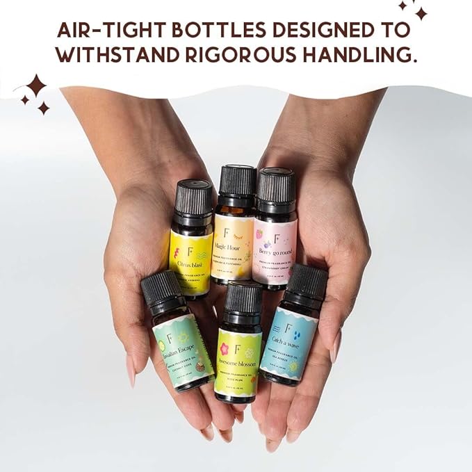 Folkulture Essential Oils for Home | Set of 6 (0.34 fl oz x 6) Essential Oils for Relaxation | Coconut, Strawberry, Rosemary Essential Oil for Meditation | Lemon Essential Oil for Women - Bloomnest