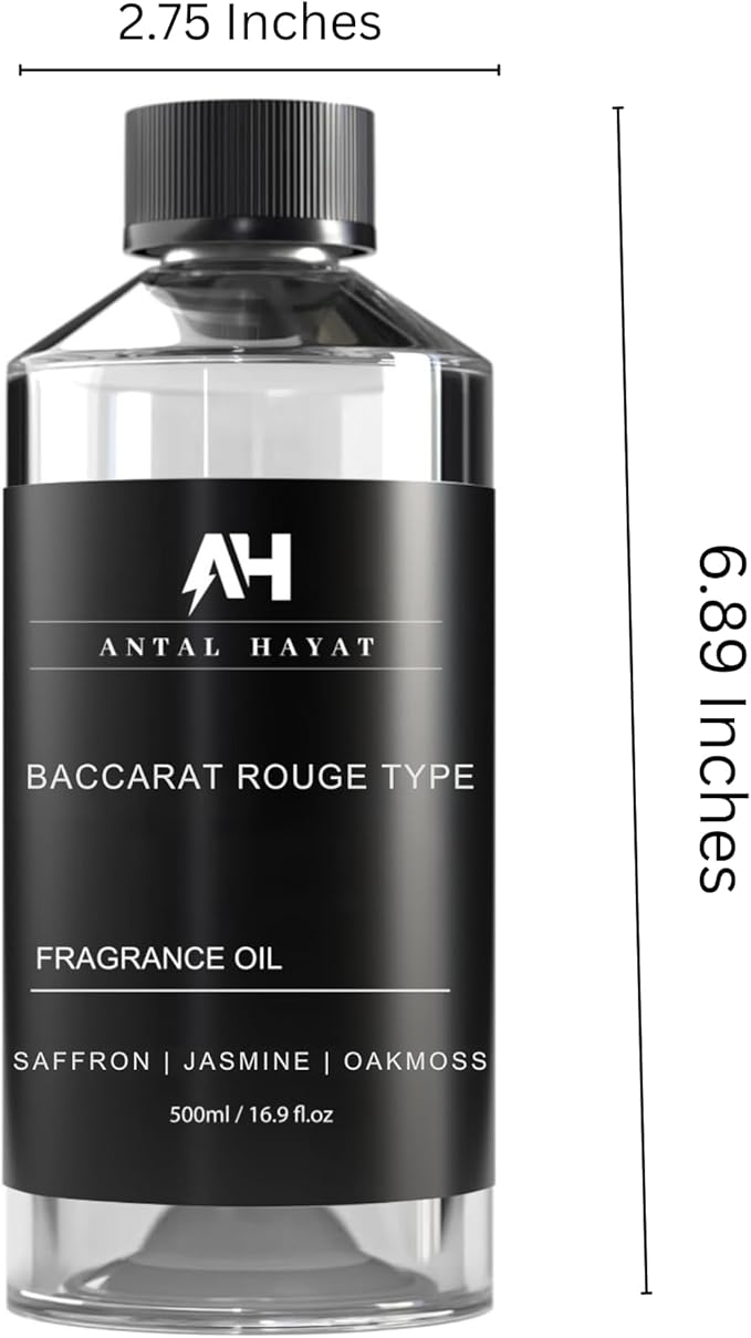 Baccarat Rouge 540 Diffuser Oil 500mL - Home Luxury Scents Refill - Antal Hayat Diffuser Oil - Luxury Hotel Inspired Aromatherapy - Baccarat Rouge Fragrance for Home - Inspired by Baccarat Perfume - Bloomnest