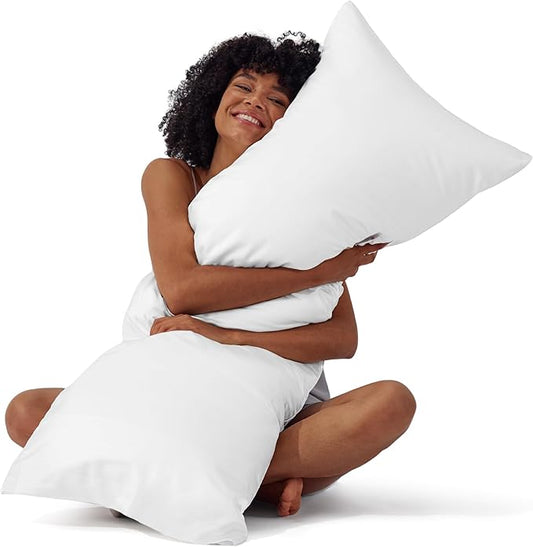 Bedsure Satin Body Pillow Pillowcase - Similar to Silk White Body Pillow Cover Case with Envelope Closure,Cooling and Silky Long Pillowcase for Hair and Skin,20x54 Inches - Bloomnest