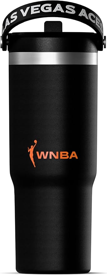 Hydrapeak x WNBA Officially Licensed Las Vegas Aces 32 oz Nomad Tumbler with Handle and Straw Lid, Leakproof Stainless Steel Water Bottle - Bloomnest