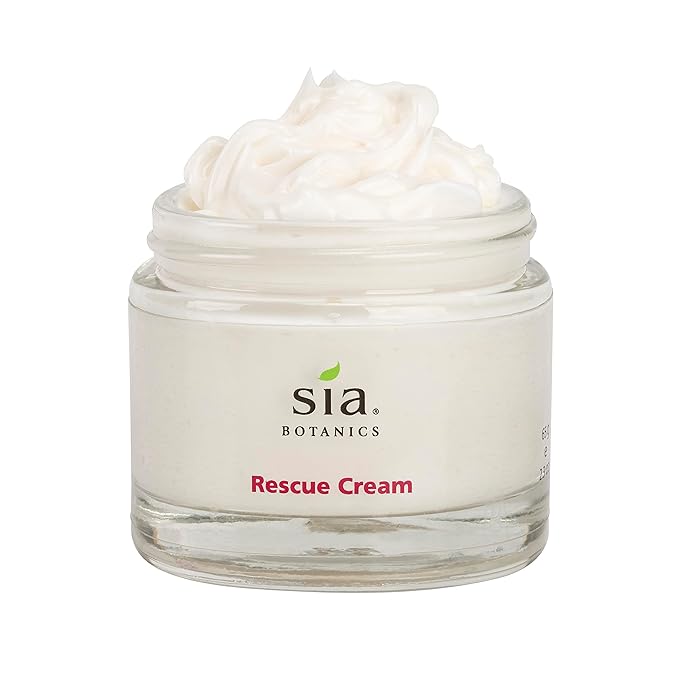 Sia Botanics Rescue Face Cream (65g/2.3oz Glass Jar) | Facial Moisturizer w/Prickly Pear Cactus, Aloe Vera, Green Tea Extract | Natural, Clean, Botanical Skincare for Women - Bloomnest