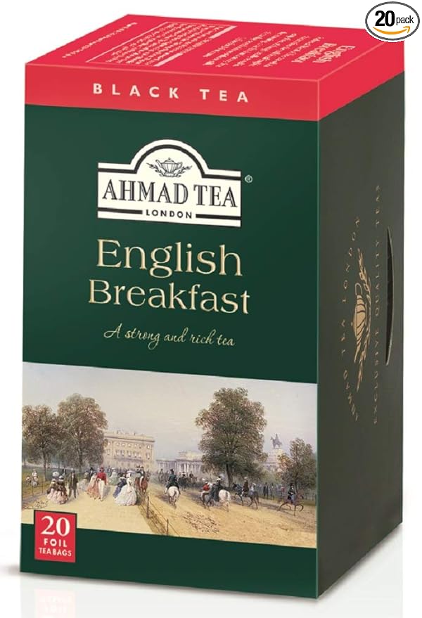 Ahmad Tea Black Tea, English Breakfast Teabags, 20 ct (Pack of 1) - Caffeinated & Sugar-Free - Bloomnest