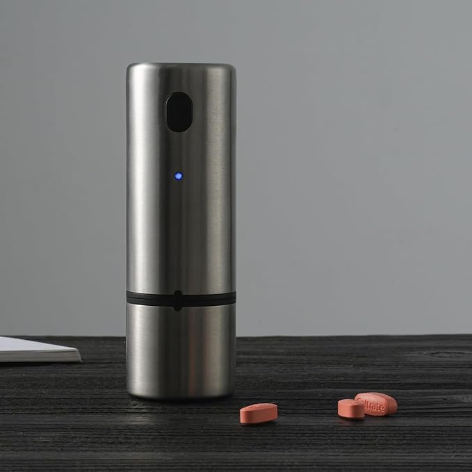 Remedic Cordless, Electric Pill Crusher & Grinder – Compact Stainless Steel Tablet Pulverizer – Rechargeable & Portable – One-Touch Operation – Fine Powder for Seniors, Pets, Kids – Herb Grinder - Bloomnest