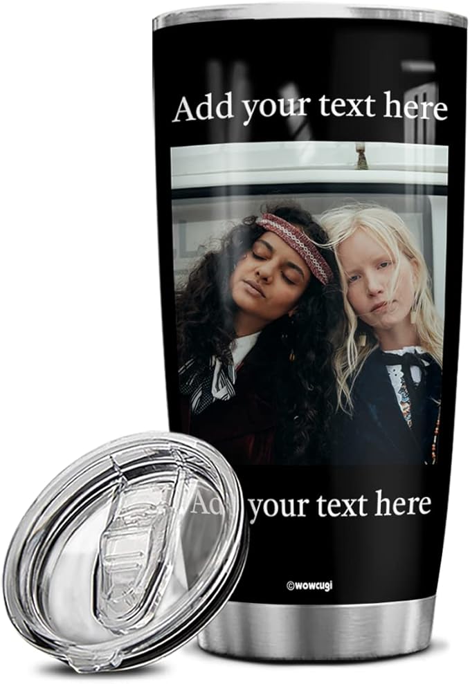 wowcugi Personalized Picture Photo Tumbler Custom Pictures Stainless Steel Insulated Tumblers Coffee Mug 20oz 30oz For Women Girls Birthday Christmas Friendship Cup Gifts For Bestie Best Friend Sister - Bloomnest