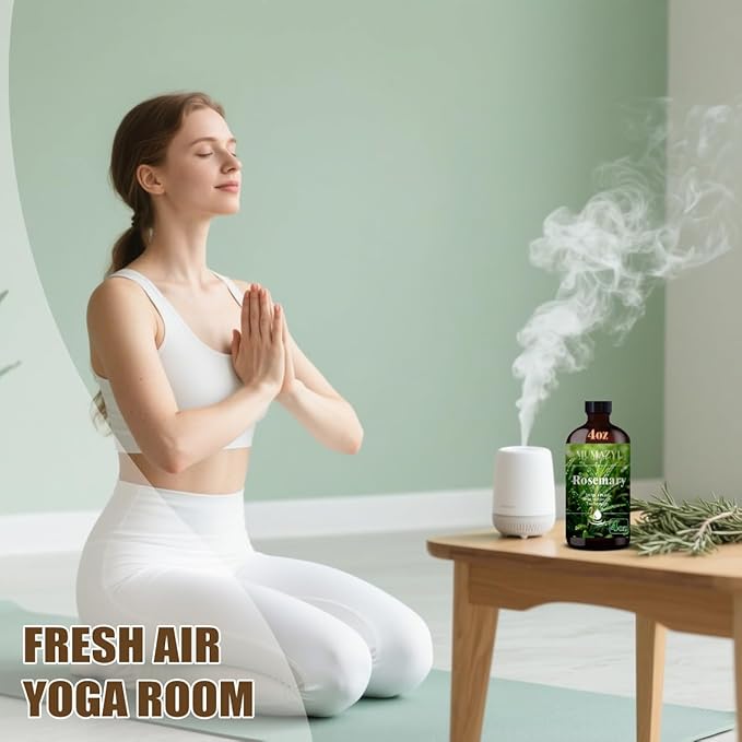 Rosemary Essential Oil, Rosemary Oil 4 Fl Oz 120ML for Diffuser Humidifier Yoga Cleaning DIY Candle Soap Making Essential Oils - Bloomnest