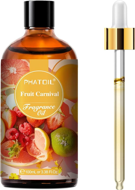 PHATOIL 3.38FL.OZ Fruit Carnival Fragrance Oils for Aromatherapy, Essential Oils for Diffusers for Home, Perfect for Diffuser, Yoga, Skin Care, DIY Candle and Soap Making - 100ml - Bloomnest