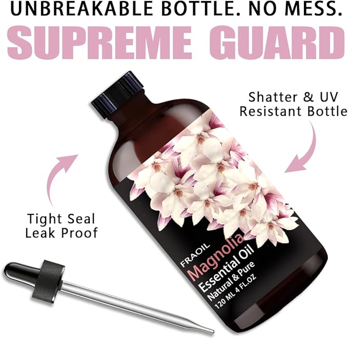 Magnolia Essential Oil, Magnolia Oil 4 Fl Oz 120ML for Diffuser Humidifier Yoga Cleaning DIY Candle Soap Making Perfume Gift for Women Essential Oils - Bloomnest