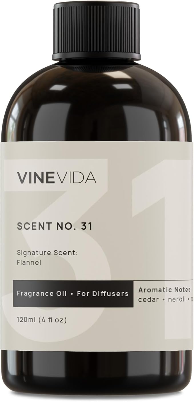 VINEVIDA [4 Fl Oz] Flannel Fragrance Oil for Cold Air Diffusers, Essential Oils for Diffuser Oil Refill & Air Freshener Room Spray - Bloomnest