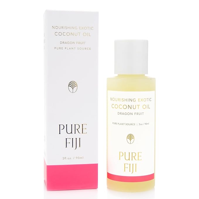 PURE FIJI Travel Size Nourishing Exotic Coconut Oil, Dragon Fruit (3oz/90ml)