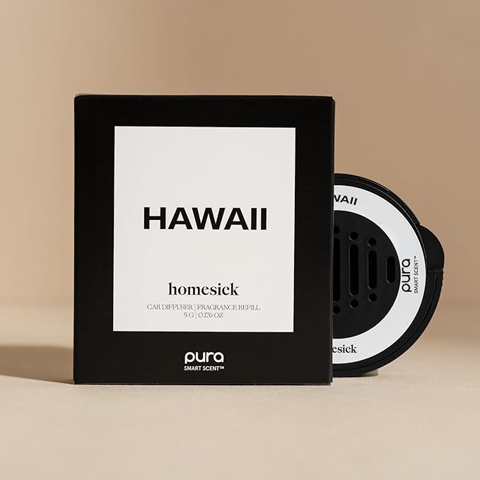 Pura and Homesick - Fragrance for Pura Car Diffuser - Clean & Safe Luxury Diffuser Scent - Long-Lasting Fragrance for 30 Days of Aroma - Hawaii - Bloomnest