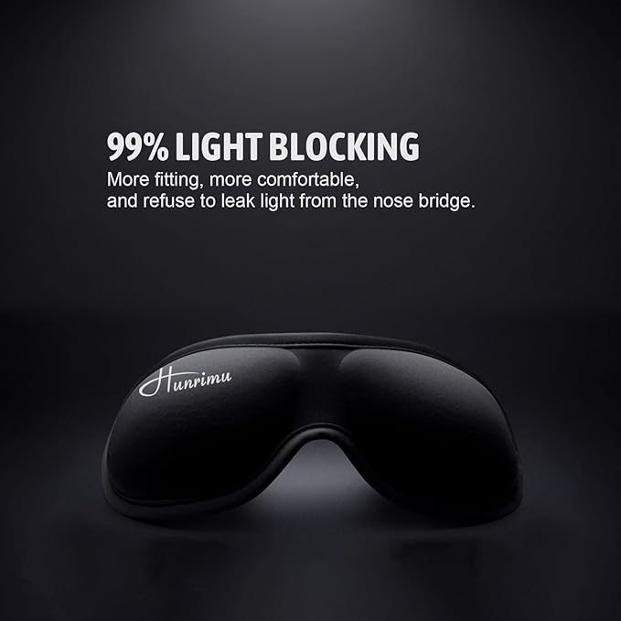 Sleep Eye Mask for Women Men, Eye Covers for Sleeping, 3D Sleep Mask for Travel Yoga Nap (Black) - Bloomnest