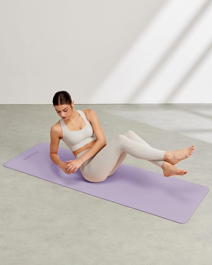Yoga Mat,Non-Slip TPE Exercise Mat(1/4 Inch) for Pilates, Fitness & Barefoot Workouts, Home Gym Studio with Strap & Bag - Bloomnest