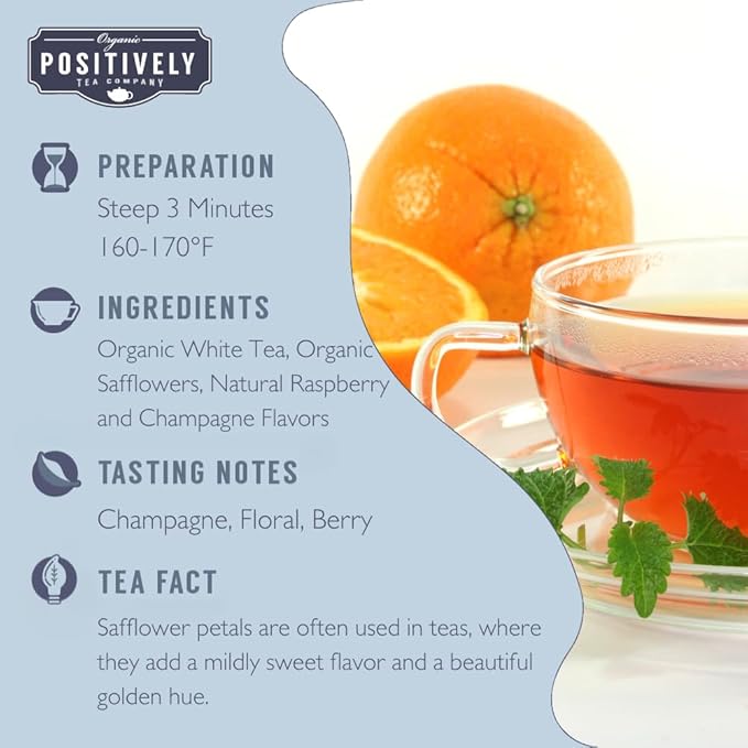 Organic Positively Tea Company, White Mimosa White Tea, Loose Leaf, 16 Ounce - Bloomnest