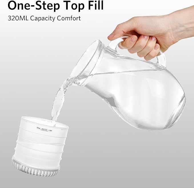 Portable Aromatherapy Diffuser 320ml, Rechargeable Essential Oil Diffuser with LED Light, Cool Mist Humidifier with 2 Mist Modes, Auto Shut-Off, Cordless Use for Home, Office, Bedroom - Black