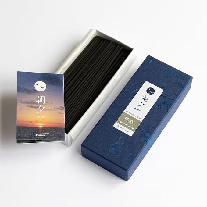 Asayu Japan Low Smoke Incense Gift Set with Incense Holder and Brass Stand, Japanese Garden Incense Sticks with Zen Holder - Bloomnest