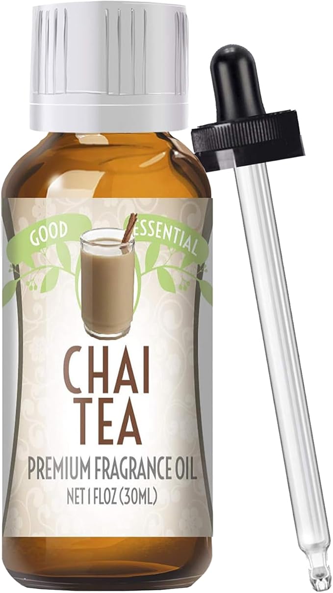 Good Essential Professional Chai Tea Fragrance Oil 30 ml / 1 fl oz for Diffusers, Candles, Soaps, Perfume, Aromatherapy, Chai Aromatherapy Oil GoodEssential