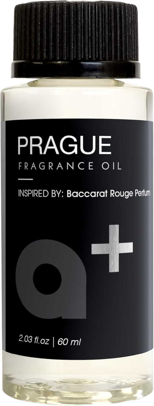 Aromar+ Fragrance Oil – Prague-Inspired by Baccarat Rouge – Luxury Hotel Scent Experience with Woody Oakmoss, Amber & Fresh Citrus – for Waterless Diffusers – Long-Lasting Home Aroma –60mL - Bloomnest