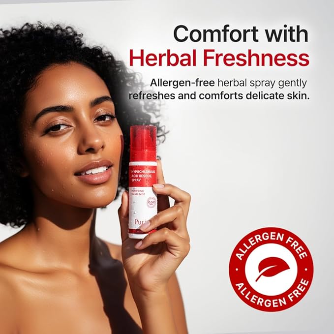 PURITO Hypochlorous Acid Facial Spray | Witch Hazel 5% + Forest Breeze | HOCl Facial Mist for Sensitive, Redness-Prone Skin | Refreshing Toner Mist | Korean Skincare, 100mL / 3.38 fl.oz - Bloomnest