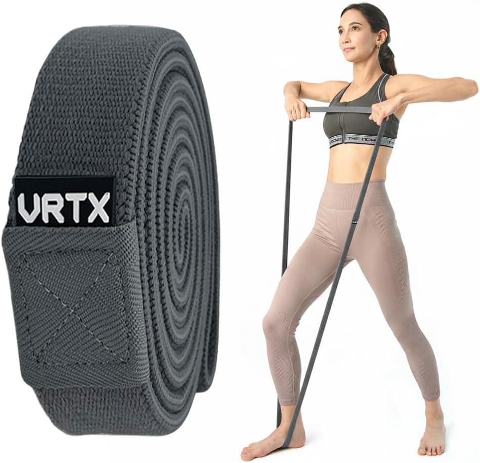 VRTX Fabric Resistance Bands for Men & Women | Long Exercise Band for Workout, Stretch, Yoga, Full Body Training | Soft Mesh Cloth, Non-Slip, High Durability Straps – Single Pack