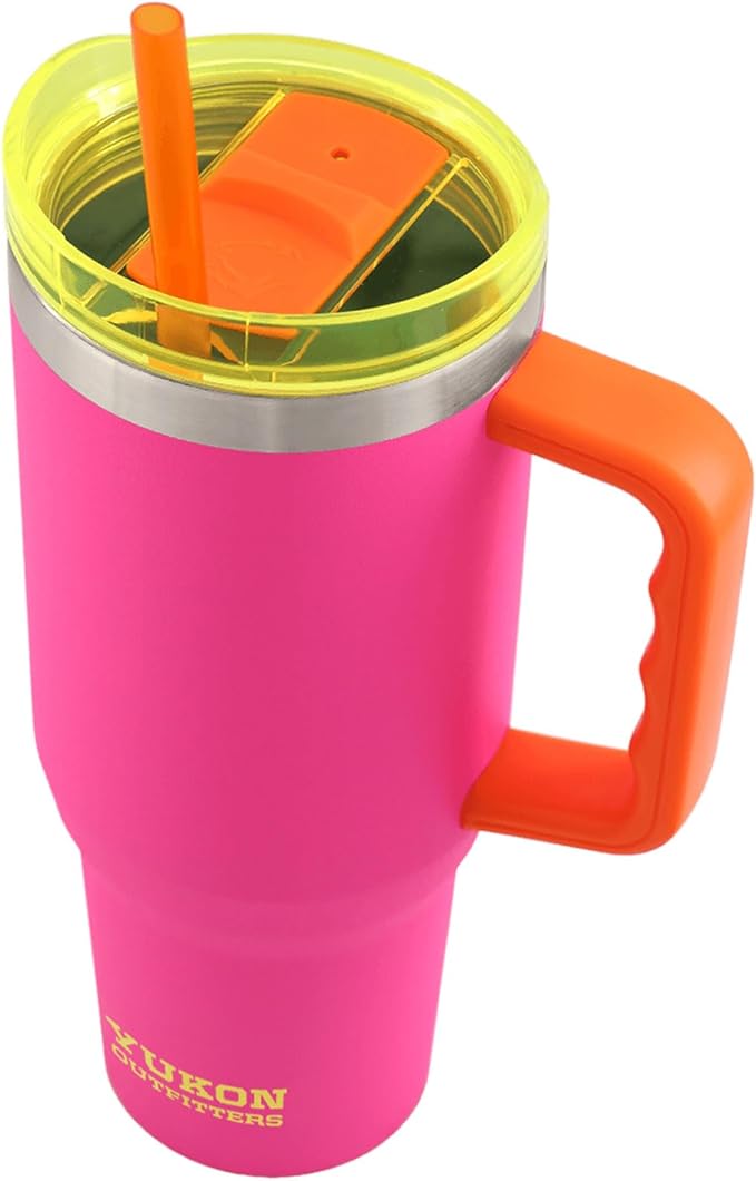Yukon Outfitters Fit Forty 40oz Double Wall Vacuum Insulated Stainless Steel Tumbler with Reusable Straw & Ergonomic Handle | For Hot or Cold Beverage, Crystal Beach - Bloomnest