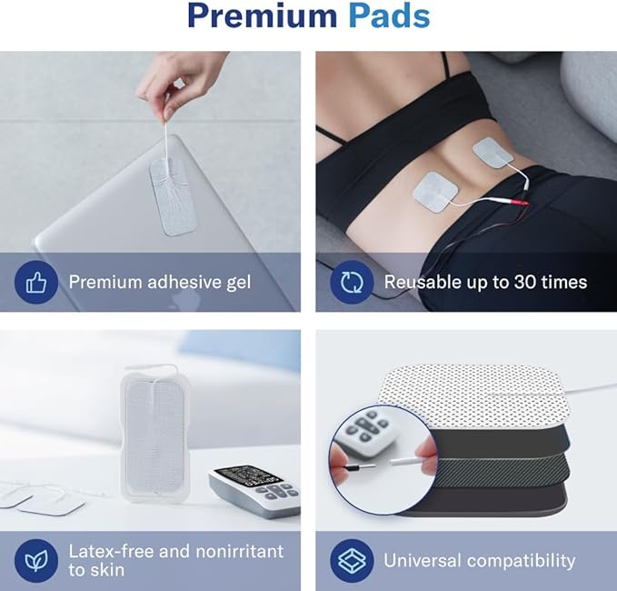 Alcedo TENS Unit + EMS Combination Machine Muscle Stimulator for Pain Relief, Electric Rechargeable Pulse Massager with 41 Modes for Back/Neck Pain Therapy Alcedo