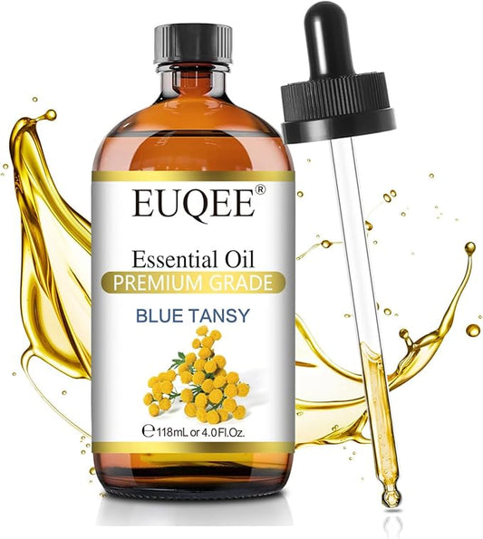 EUQEE Blue Tansy Essential Oil 118mL/4oz Pure Blue Tansy Oil Premium Essential Oil for Diffuser, Soap Making, Skin Care with Glass Dropper - Bloomnest