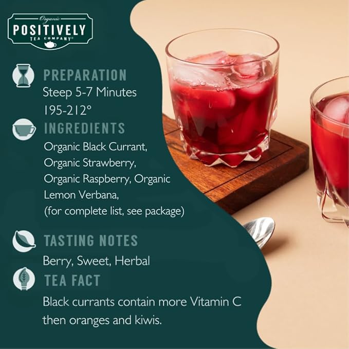 Organic Positively Tea Company, Very Berry Citrus, Herbal Tea, Loose Leaf, 16 Ounce - Bloomnest