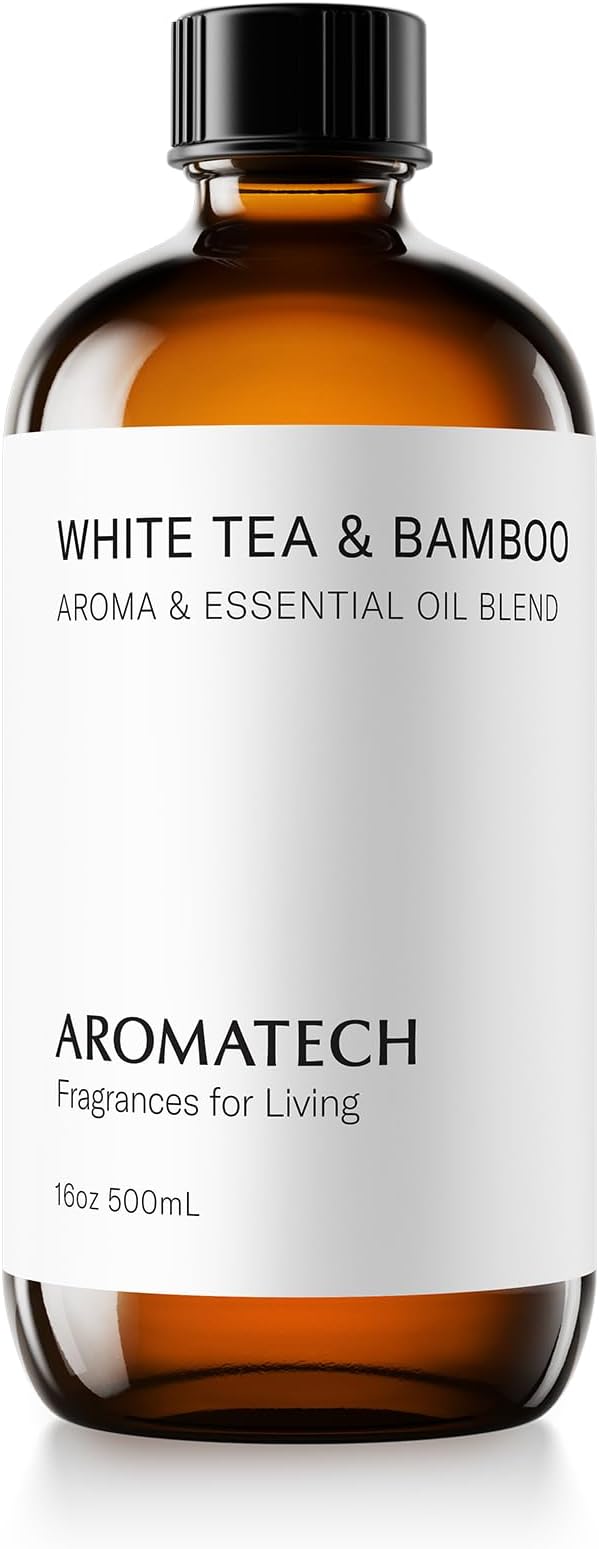 Aromatech White Tea & Bamboo Aroma Essential Oil Blend: Luxury Hotel Inspired Aromatherapy with for Ultrasonic Diffusers & Nebulizers - 16.9 fl oz, 500 mL - Bloomnest