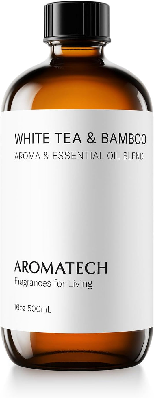Aromatech White Tea & Bamboo Aroma Essential Oil Blend: Luxury Hotel Inspired Aromatherapy with for Ultrasonic Diffusers & Nebulizers - 16.9 fl oz, 500 mL - Bloomnest
