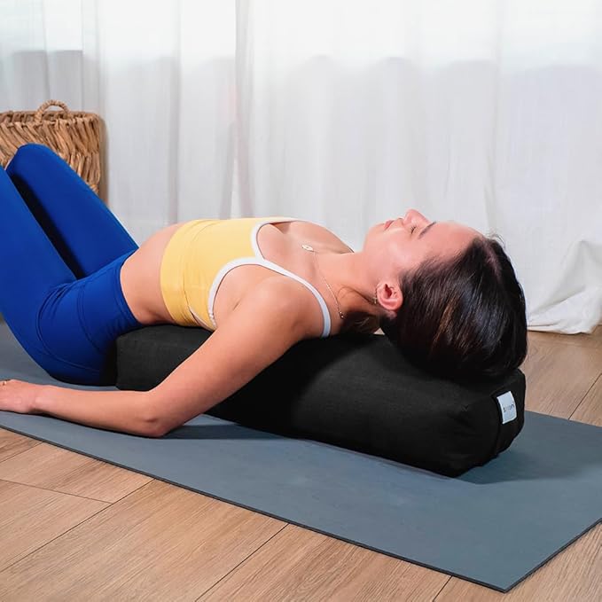 Sol Living Yoga Bolster Pillow Rectangular Meditation Cushion Cotton Meditation Accessories for Restorative Yoga Meditation Pillow Yoga Pillow Firm Body Pillow Bolster Pillow for Legs Removable Cover - Bloomnest