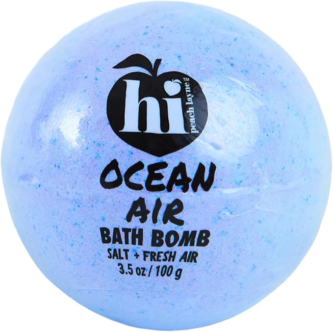 Hi Peach Layne Ocean Air Bath Bombs 12-Pack (3.5 oz Each) – Vegan, Clean Beauty Spa Gifts for Women & Kids, Fun Fizzing Bath Bombs for Girls - Bloomnest