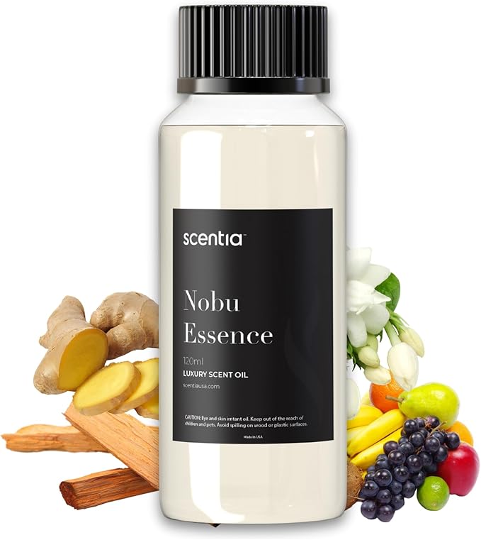 Scentia Hotel Diffuser Oil Inspired by The Nobu Hotel - 120 mL 4.06 fl oz - Essential Oil Blend Jasmine, Lilly, Sandalwood & Fresh Citrus for Aromatherapy Diffusers - Nobu Essence - Bloomnest