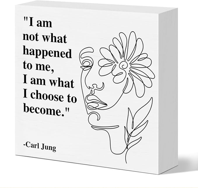 Therapy Office Desk Decor Wooden Box Sign, Mental Health Decor for Home School Counseling Decoration Mental Health Gift for Counselor Psychologist Therapist, I Am What I Choose to Become - Bloomnest