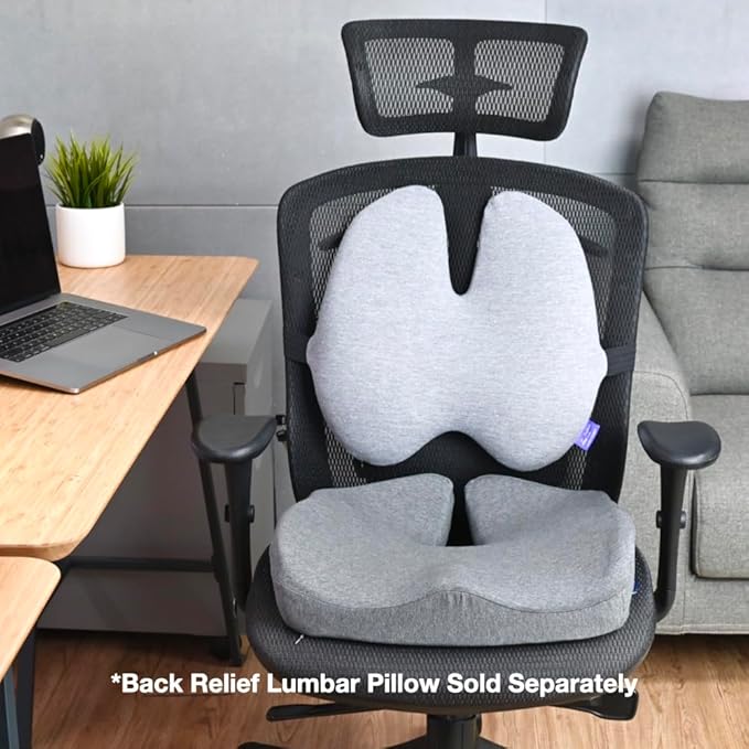 C CUSHION LAB Patented Pressure Relief Seat Cushion for Long Sitting Hours on Office/Home Chair, Car, Wheelchair - Extra-Dense Memory Foam for Hip, Tailbone, Coccyx, Sciatica - Wellness Green - Bloomnest