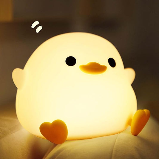 Dodo Duck Night Light, Cute Silicone Squishy LED Duck Lamp, Dimmable Nursery Nightlight, Rechargeable Bedside Table Lamp with Touch Sensor, Gifts for Bedrooms,Living Room,Breastfeeding - Bloomnest