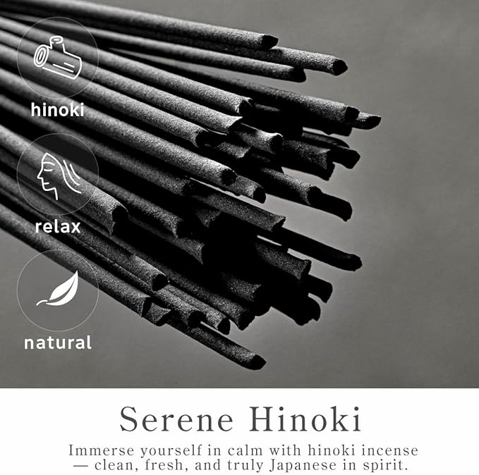 Kyoto Hinoki Incense Sticks - Japanese Temple Aroma, Ideal for Relaxation & Meditation, Approx. 60 Sticks (0.044 Pounds) - Premium Quality Incense for Spiritual & Home Use Nagomikobo - Bloomnest