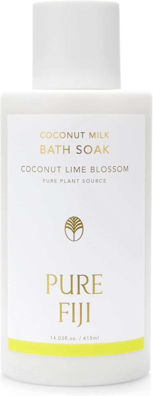 Pure Fiji Coconut Milk Bath Soak, Coconut Lime Blossom (14oz/415ml) - Bloomnest