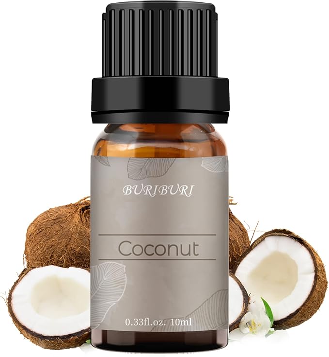 BURIBURI Coconut Essential Oil, Premium Grade Scented Oil 10ml Coconut Fragrance Oil Carrier Oil for Diffusers, Massage, Candle Making Soap Making - Bloomnest