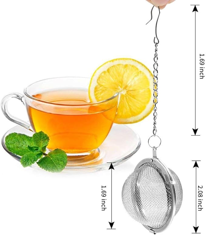Fu Store 2pcs Stainless Steel Mesh Tea Ball 2.1 Inch Tea Strainers Teas Infuser Strainer Filters for Teas - Bloomnest