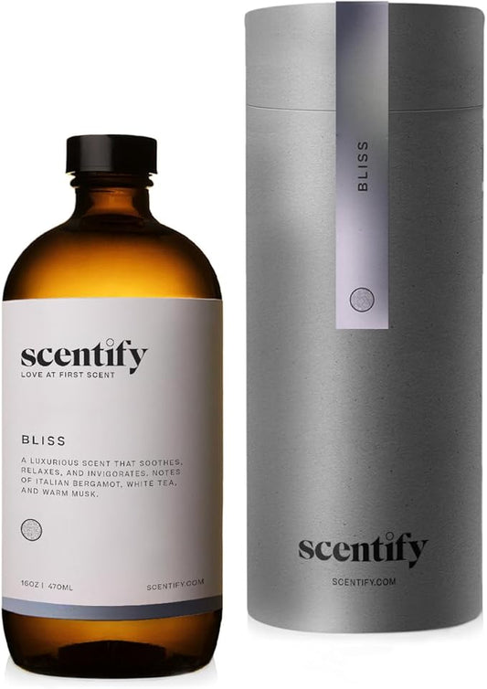 Scentify Bliss Aroma Oil Refill Scent for Oil Diffusers - Eucalyptus, Bergamot, Tea & Powdery Scents - Luxurious Relaxing Aromatherapy Diffuser Fragrance 470ml, 16 oz Scentify