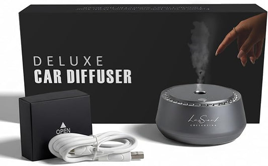Smart Car Diffuser with 20ML Scent Oil Included - Car Air Freshener - Aromatherapy Diffuser - Portable, Compact, Cordless and Quiet Device - Deluxe Car Diffuser Luxscent Collection - Bloomnest