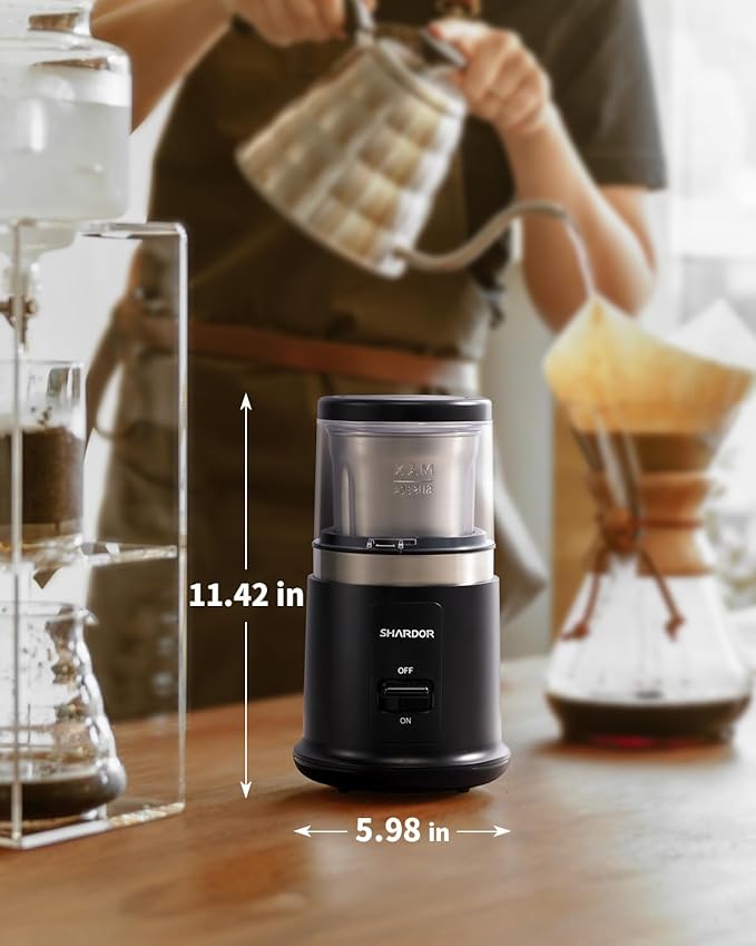 SHARDOR One Touch Coffee Grinder Electric, Spice, Herb, For Coffee Bean Spices and Seeds with 1 Removable Stainless Steel Bowl, Dry Grinder, Black - Bloomnest