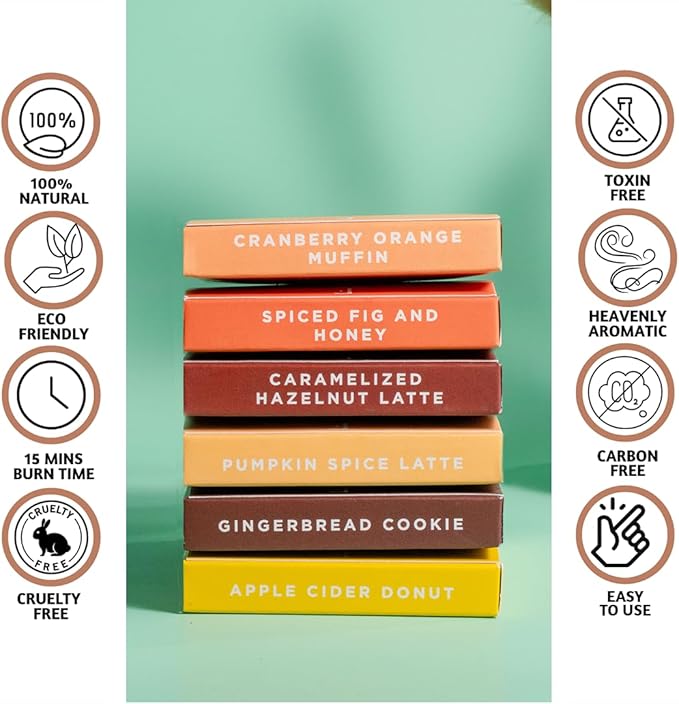 Folkulture Incense Cone Scented | Set of 6 (60) Fall Incense Cones for Relaxation | Pumpkin Spice Inscents or Gingerbread Fall Scents | Inscent Cone Variety Pack for Fall Essentials